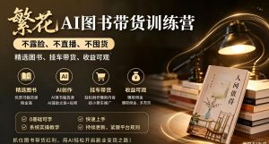 繁花视频号AI图书带货训练营 不露脸、不直播，橱窗带货