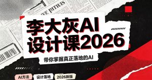 李大灰AI设计课2026 带你掌握真正落地的AI设计